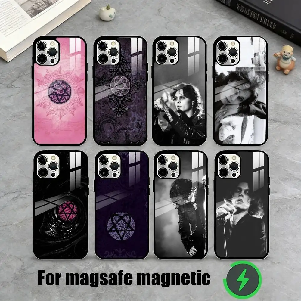 

H-HIM Ville Valo Gothic Rock Graphic Phone Case For iPhone17,16,15,14,13,12,11 Plus,Pro Magnetic with Magsafe Wireless Charging