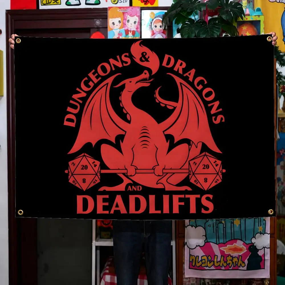 Game Dungeons & Dragons D&D D20 TTRPG Flags Wall Hanging Background Flag Wall Decor Banners for Outdoor Bedroom Dorm Room Decor