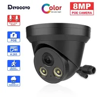 8MP HIK Compatible Black Dome IP Camera PoE IR Colorful Night Vision 4K CCTV Security Audio Camera Plug&Play With 10CH POE NVR