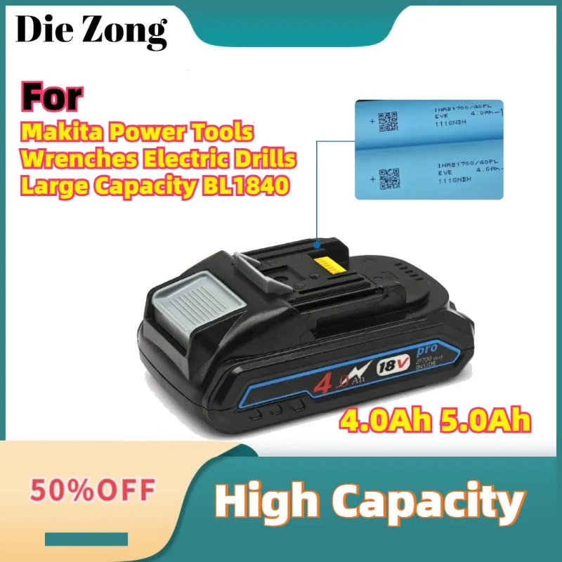 High-Quality  For Makita Power Tools Wrenches Electric Drills Large Capacity BL1840 4.0Ah 5.0Ah Replacement Li-ion Battery