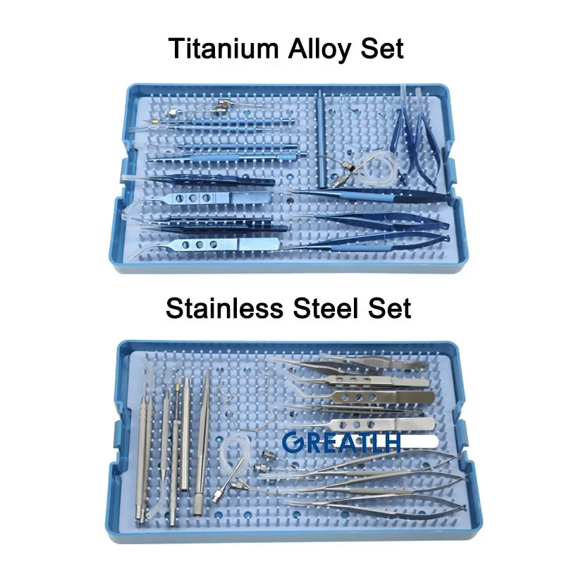 Titanium Stainless 21pcs Tools for Cataract Eye Ophthalmic Kit  Eyelid Surgery Tool Ophthalmic Instrument