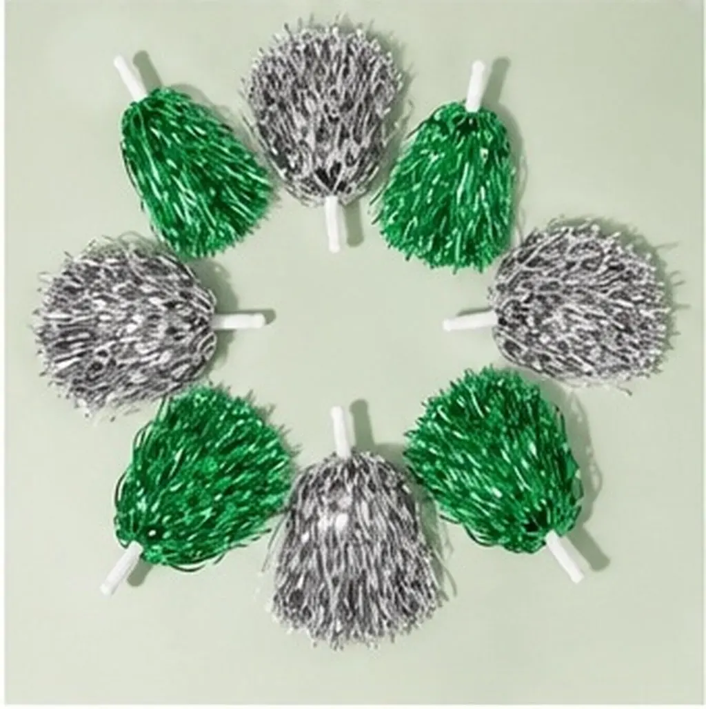24Pcs Cheerleading Pompoms Sparkling Team Cheer Hand Flowers Ideal for School Competition Dance Shows and Party Props