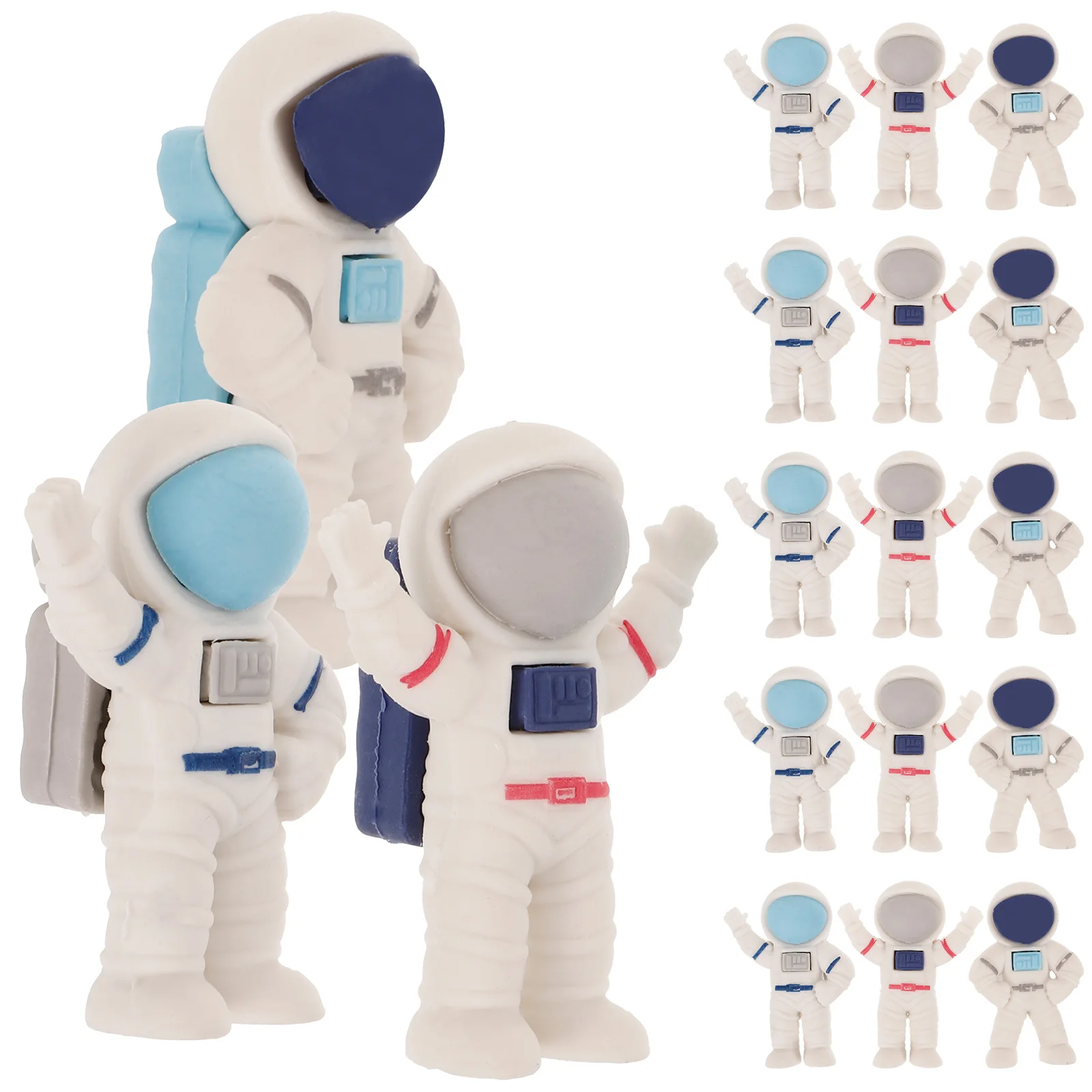 

24 Pcs Mini Astronaut Erasers for Students Classroom Bulk Fun Small Tpr Gifts Novelty Design Safe Practical Mixed Colors