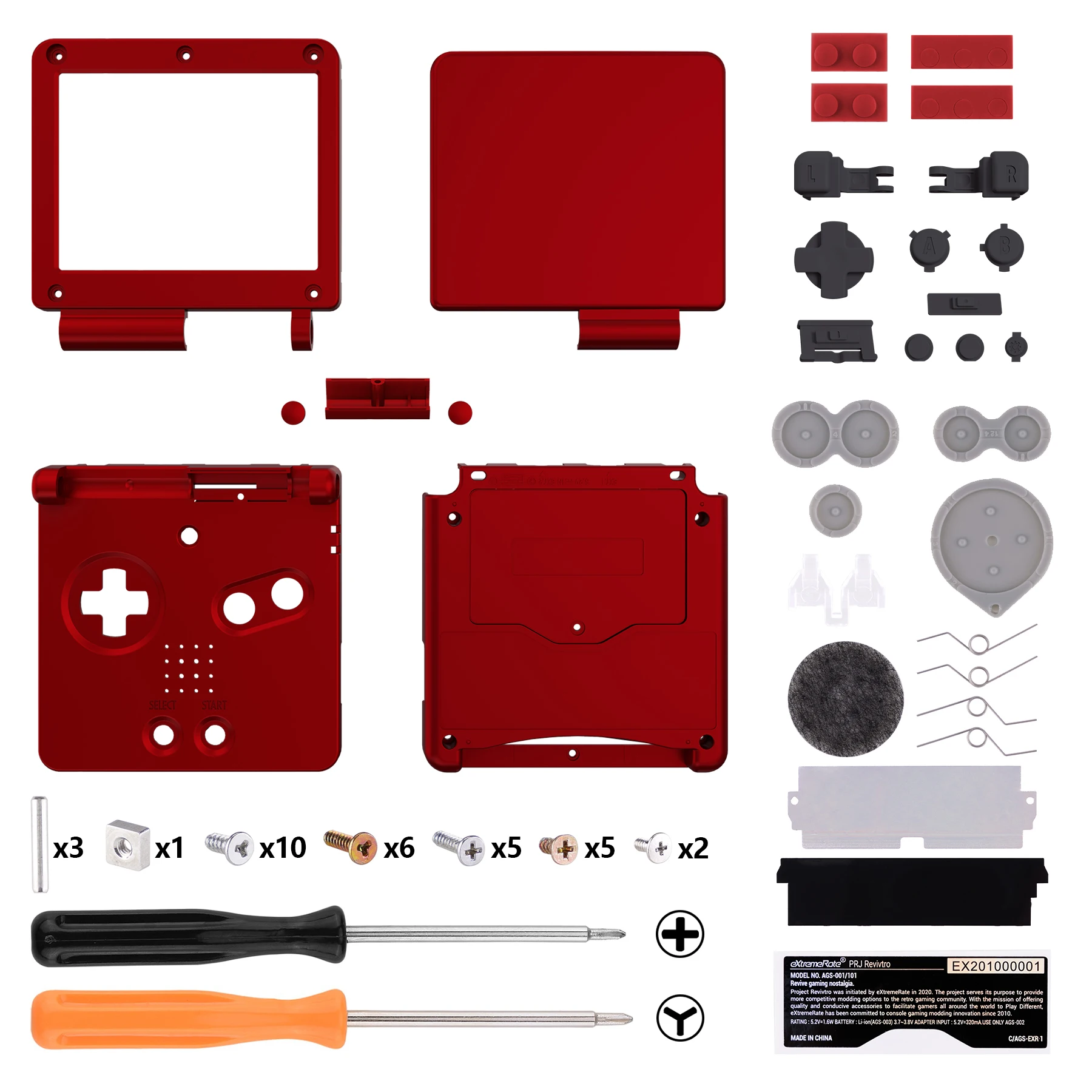eXtremeRate IPS Ready verbessertes, maßgeschneidertes Ersatzgehäuse für Gameboy Advance SP GBA SP für IPS & Standard-LCD