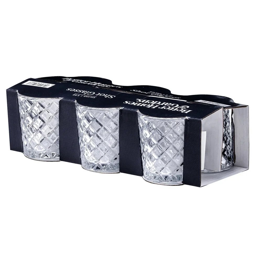 مجموعة كؤوس زجاجية شفافة مقطوعة بالألماس مكونة من 6 أكواب شرب ممتازة متينة 3 أونصة هدايا مثالية للحفلات قابلة للغسل في الأطباق