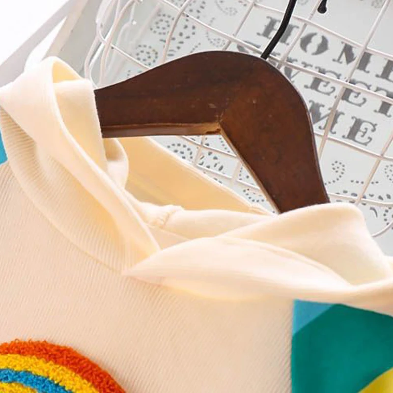 Melario Mädchen Kleid Herbst Langarm Regenbogen Gestreiften Prinzessin Kleider für Mädchen Kinder Kleid Lässige Kinder Kleidung – Detail 4