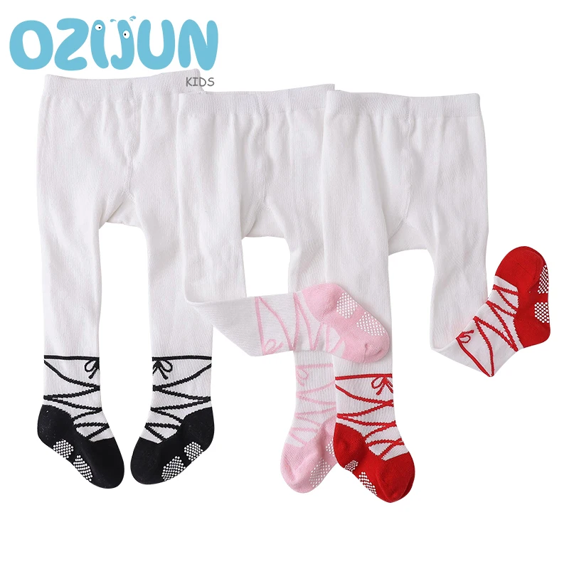 

Spring Fall Baby Girls 0-3 Years Anti-slip Cotton Tights Fashion Mock Strappy Heels Design Infant Toddler Tights