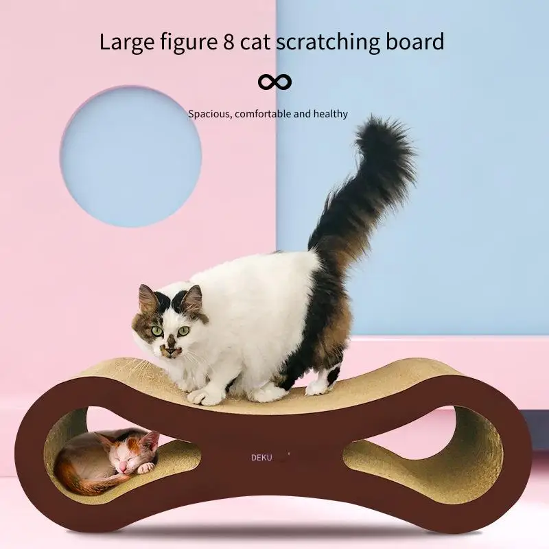 

Cat Scratch Board Cardboard Pet Leisure Bed Durable Board Cushion Prevent Furniture Damage Cat Sofa 8-shaped Claw Grinding Toy