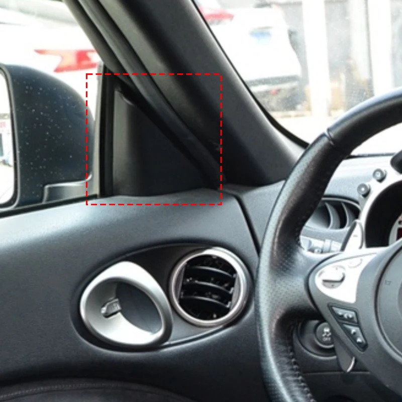 Used for Nissan 370Z 2009-2020 front inner triangular pillar decorative stickers, car A-pillar decoration, carbon fiber pattern