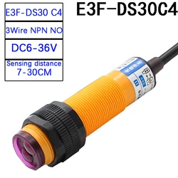 E3F-DS30C4 Proximity Switch Photoelectric sensor switch NPN PNP DC5-36V 30cm Detection Range Adjustable E3F-DS30P1/P2/C2