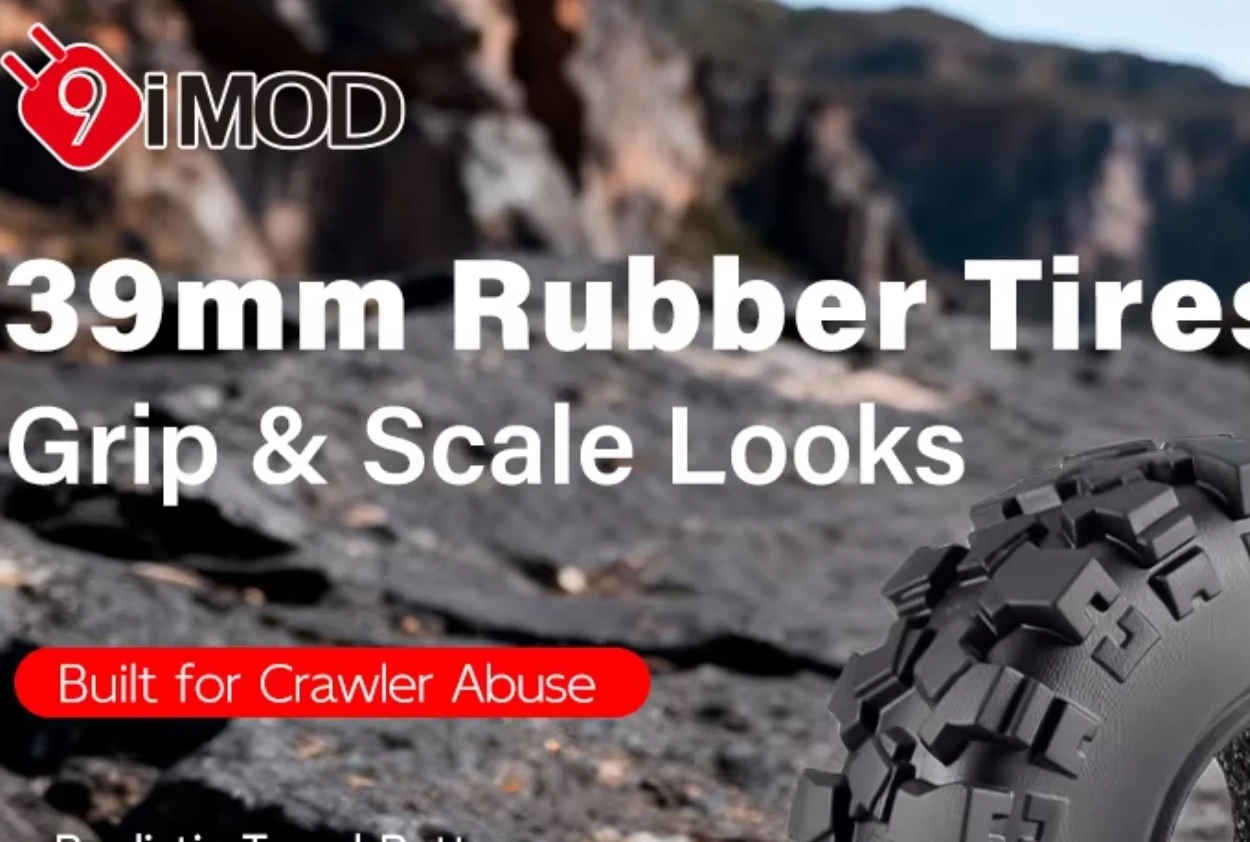 9IMOD 1/30 SCX30 RC Crawler CNC Metal Beadlock Wheels 39mm Rubber Tires Upgrade