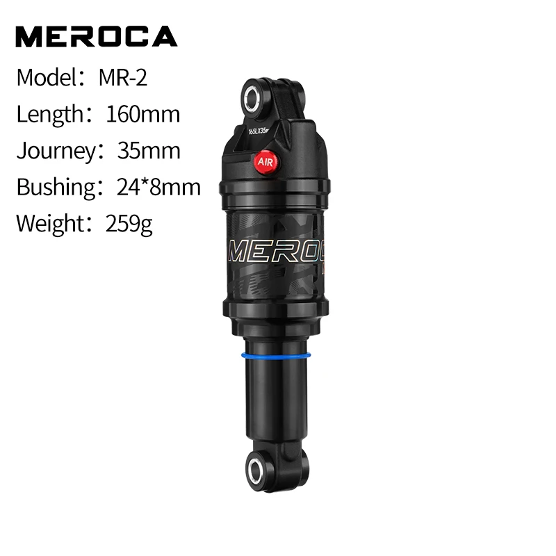 MEROCA Mtb Fiets Lucht Schokdemper 165mm 190mm Verstelbare Luchtdruk Aluminium Fiets Mtb Lucht Schokdemper - afbeelding 1