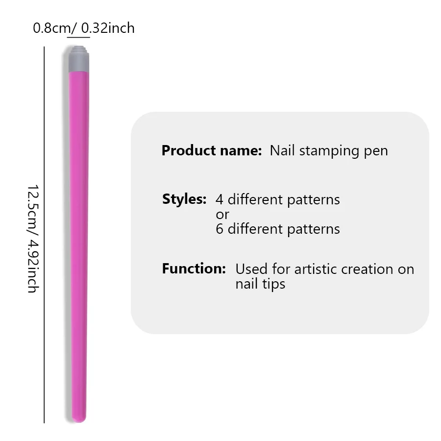 مجموعة أقلام ختم فنية للأظافر مكونة من 4 قطع/ 6 قطع، ختم أظافر سهل الاستخدام، ختم مع تصميمات وأنماط فراشة الزهور