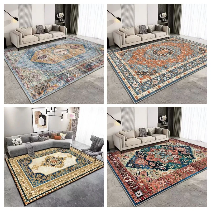 Beliebter klassischer Retro-Druck, großer Teppich, Sofa-Teppich, Wohnzimmer-Dekoration, Schlafzimmer, Nachttisch, Küche, Esstisch, Bodenmatte, Fußmatte