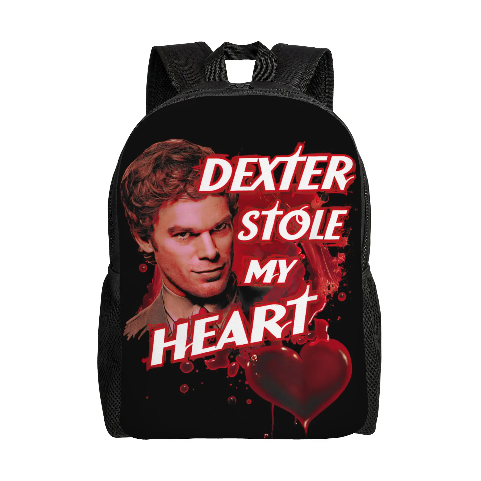 

Стильный рюкзак Bloody Heart Dexter Morgan для мужчин и женщин, спортивный, студенческий, деловой, в стиле хоррор-фильмов, для ноутбука, на плечо