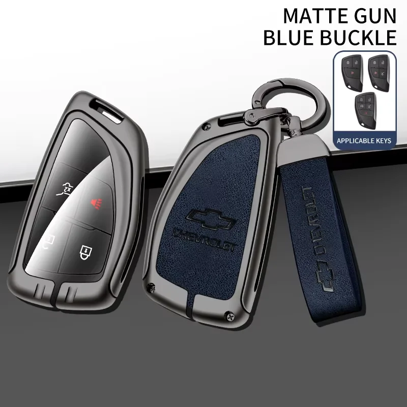 Zinc Alloy Leather Car Key Case for Chevrolet Tahoe Suburban for GMC Yukon for Buick ENVISION S Plus Avenir 2020 2021 2022 2023 - Image 4