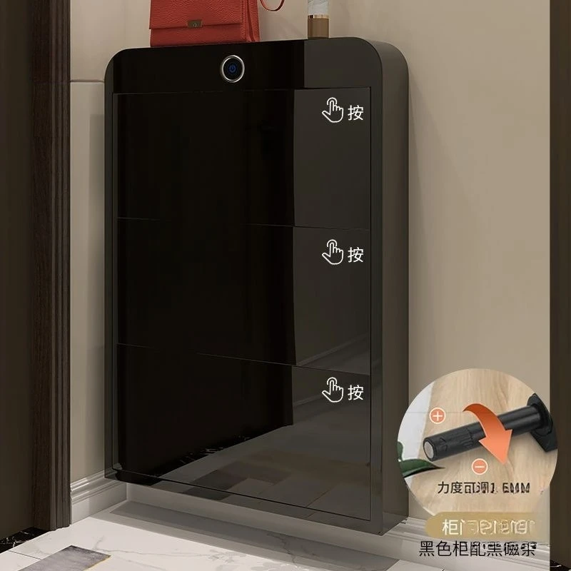 Home smart metal antibacterial sterilization small apartment entrance living room integrated multi-functional shoe cabinet
