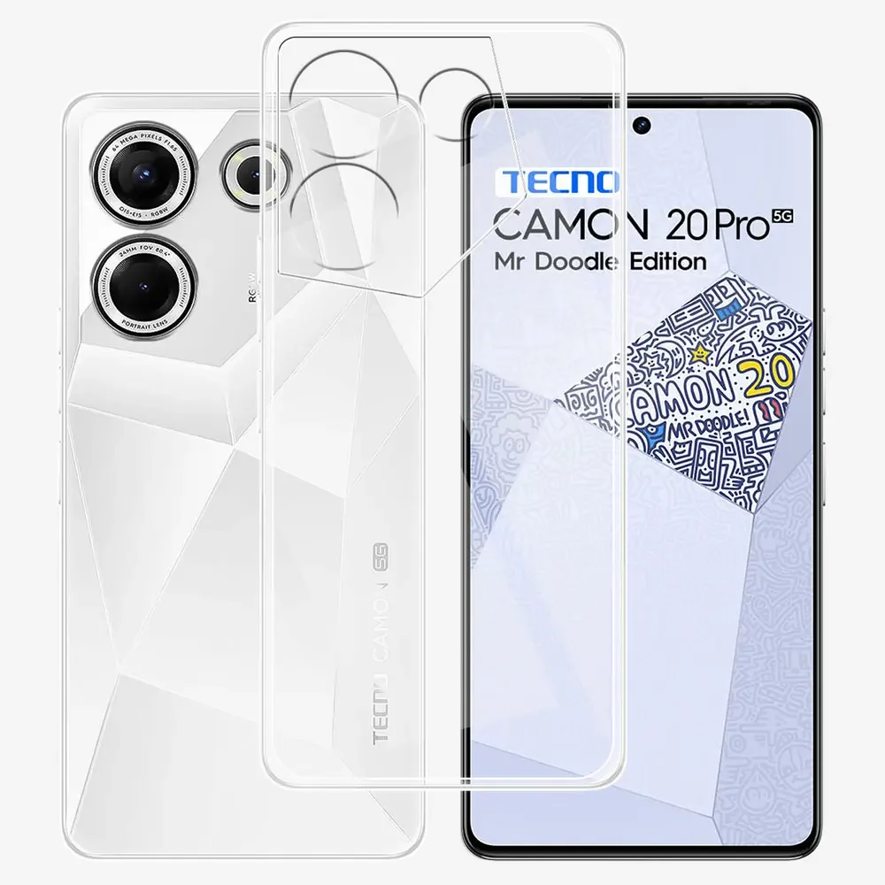 For Tecno Camon 20 Pro 5G Case Clear Soft Silicone TPU Phone Case Cover For Tecno Camon 20 Coque For Tecno Camon 20 Pro Fundas