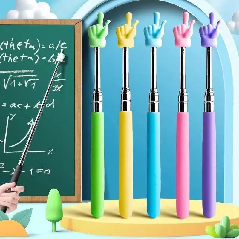 Puntero retráctil de acero inoxidable, con agarre antideslizante, diseño telescópico para aula, presentación profesional, 1 ud.
