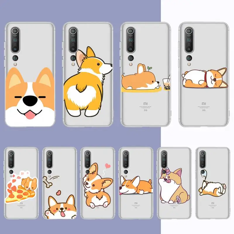 

Cute Corgi Phone Case for Samsung A12 21 30 31 51 52 70 71 for Redmi8 9 10 for Honor10 70 50 Clear Case