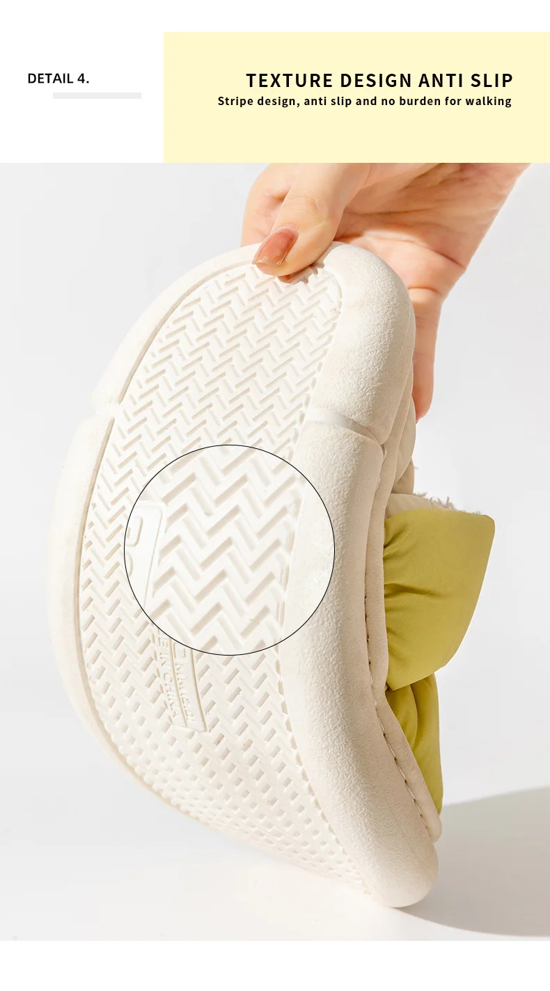 Unisex Winter-Warmhausschuhe für Damen und Herren, 4 cm dicke Sohle, Cloud-Pillow-Slides, wasserdicht, für drinnen und draußen, Fleece-Hausschuhe, Mule. – Detail 7