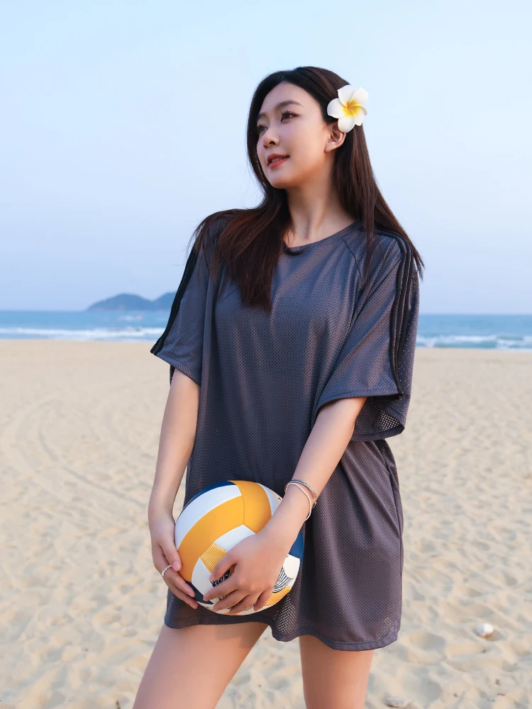 

Loose Tee-Piece Bikini Swimsuit Women's Conservative plus Size Thermal Spa Swimming Suit Belly Cover up Spor Surf Sle