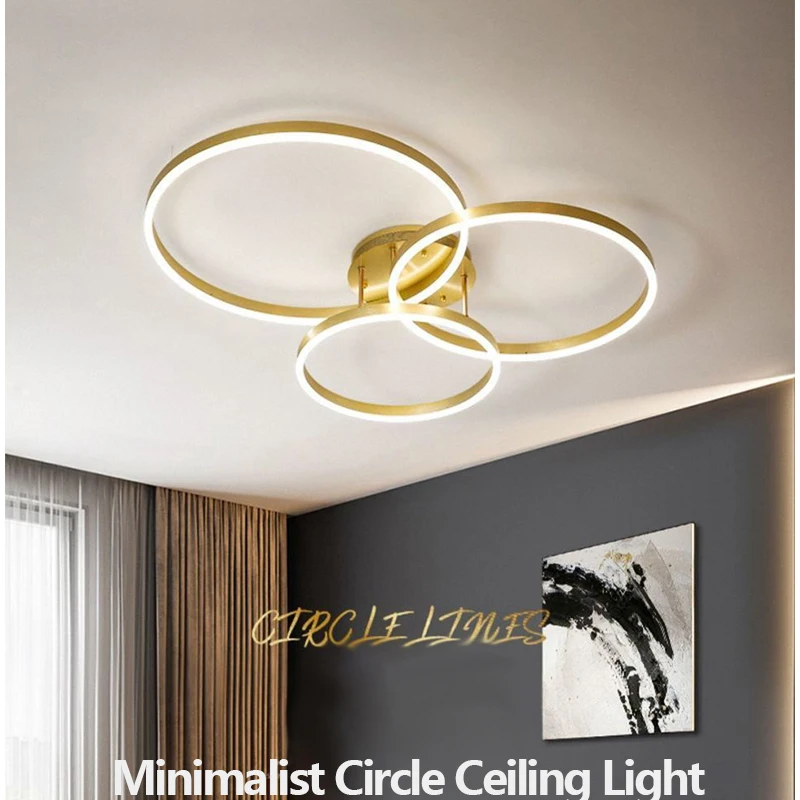 

3 Heads Gold Ceiling Light for Bedroom Living Room Dining Room Study Modern LED Simple Home Decoration Lighting Fixtures