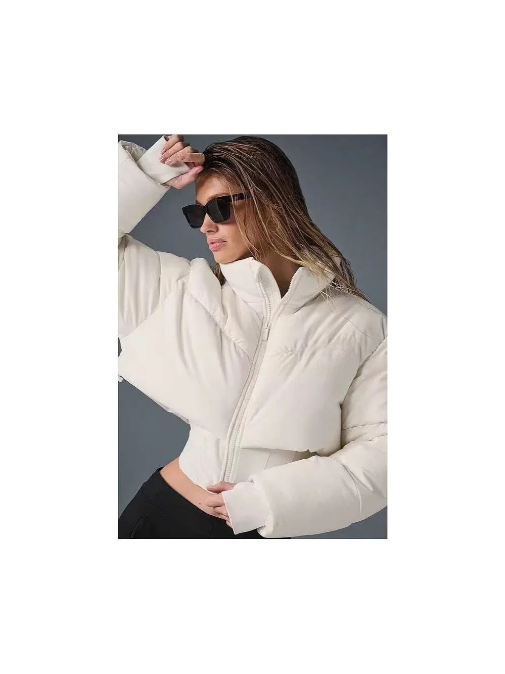 Damen ort Reißverschluss Slim Fit Daunenjacke Stehkragen Lang Sve Pendeln Sle Faionable Herbst Winter Neu eingetroffen