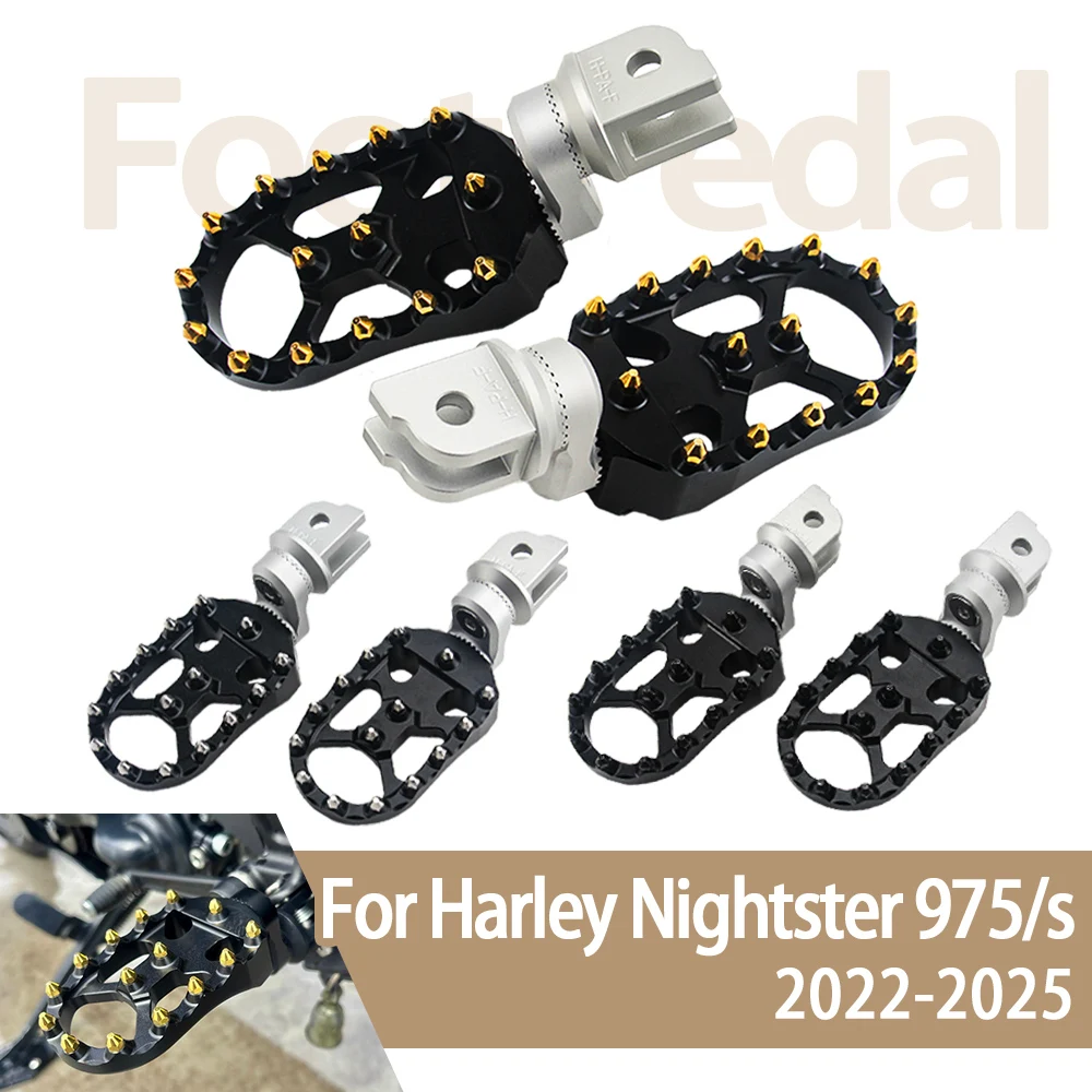 

Подножки для мотоцикла, подставки для педалей для HARLEY Nightster 975 S 975 2022-2025, подножки для водителя, регулируемые вращающиеся подставки для ног на 360°