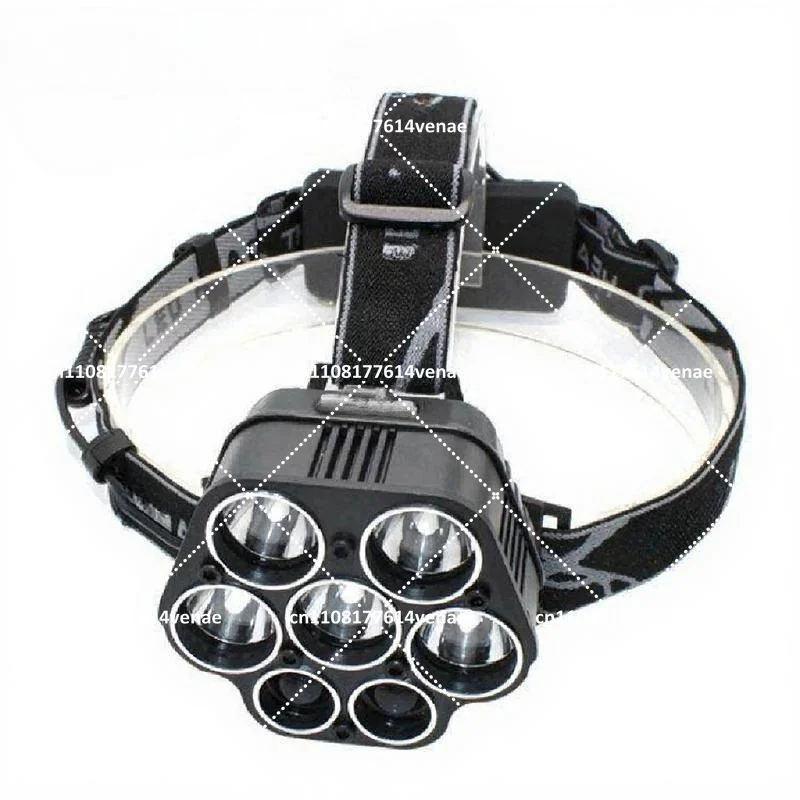 Rechargeable Headlamp 5T6+2LED White Blue Bright Remote Control Headlight for Outdoor Camping