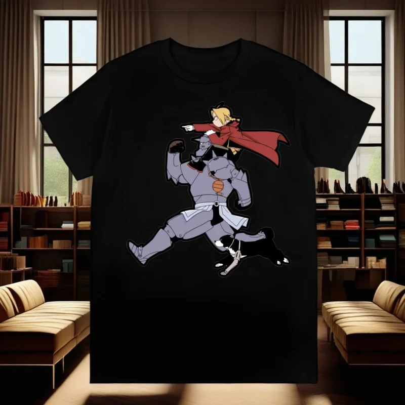 

fullmetal alchemist Printing Street Style Casual Short Sleeve Men T Shirt O-neck Tshirt Male T-shirt
