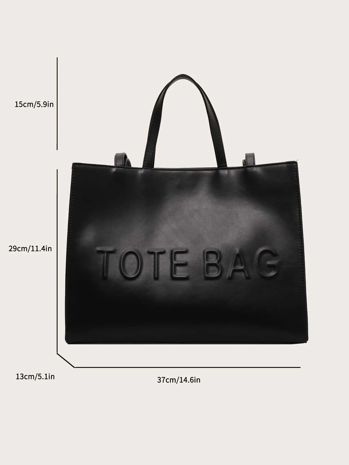 Large Capacity Fashionable Tote Bag With Letter Print Fashion Solid Color Simple Crossbody Bag Women Casual Handbag Shoulder Bag