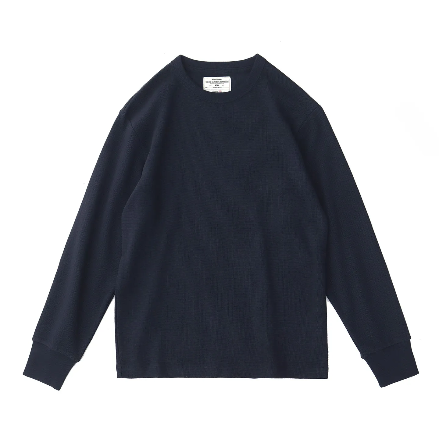 100% cotton American retro waffle long-sleeved men's T-shirt casual knitted bottoming shirt