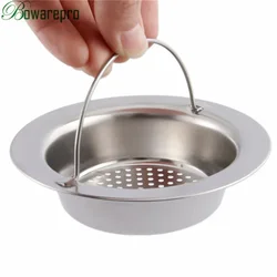 Bowarepr-Filtre à main en acier inoxydable pour évier de cuisine, trou de vidange de douche, piège en métal, grand, large, 11 cm, 9cm