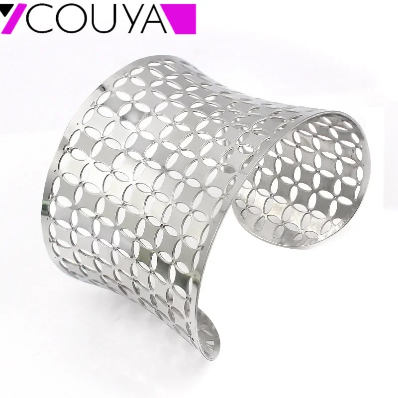 COUYA Pulseiras Femininas Seconds Kill Sale Trendy Women None Stainless Steel Round Fashion Woman Cuff Bracelets Bangles 2017