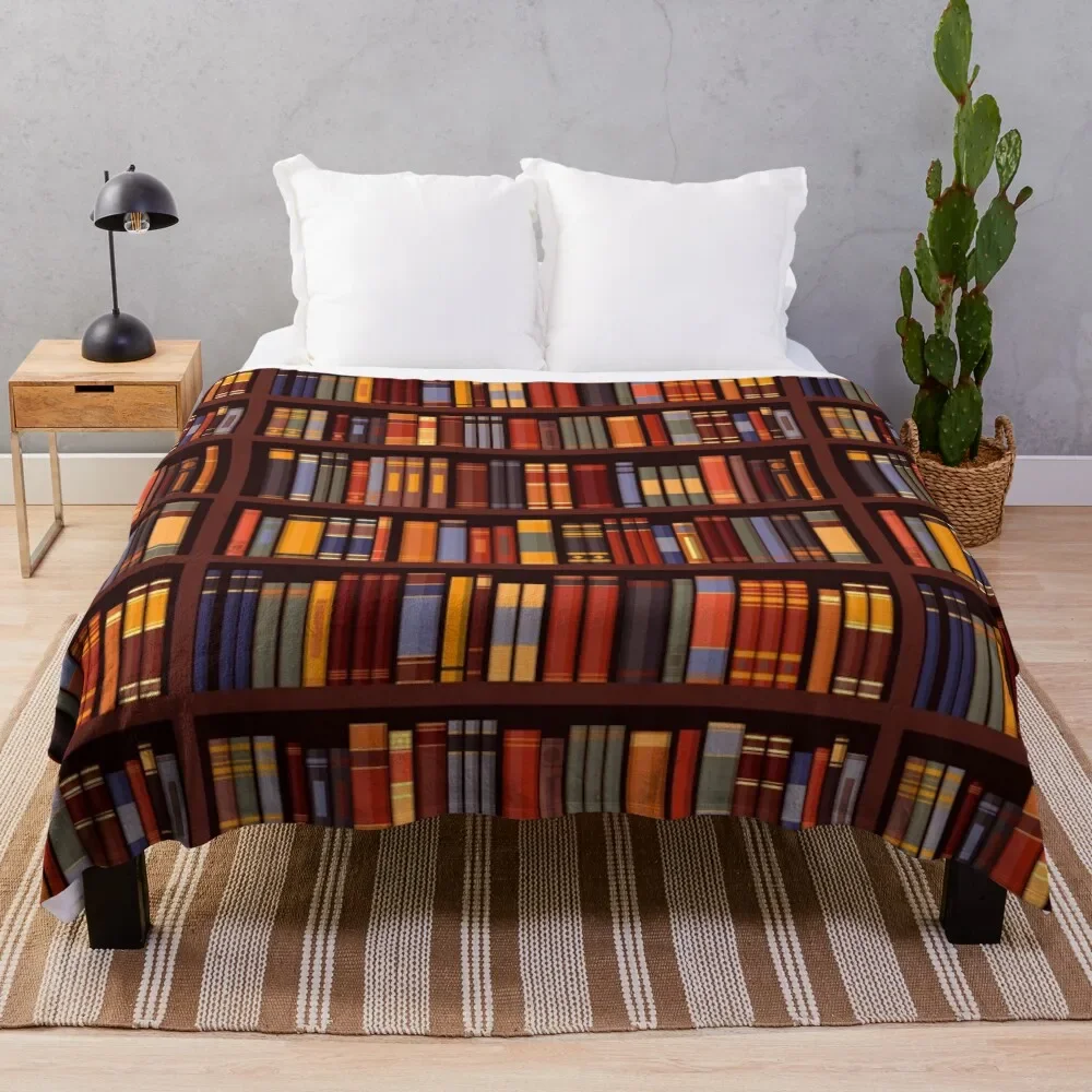 

vintage bookshelf Bookworm Antique book library Throw Blanket Thermal Plush Flannel valentine gift ideas Blankets