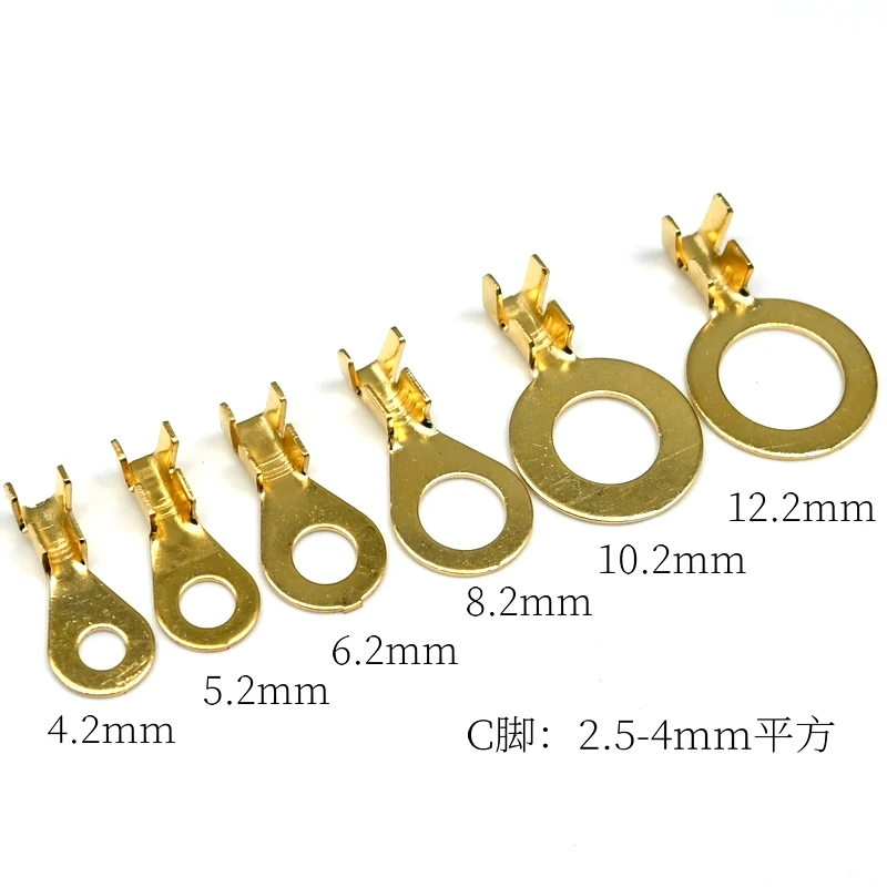 

10PCS Circular patch 4.2/5 2/6.2/8.2 Nose, Battery connection terminals, full 0.8 thick, pure copper wire