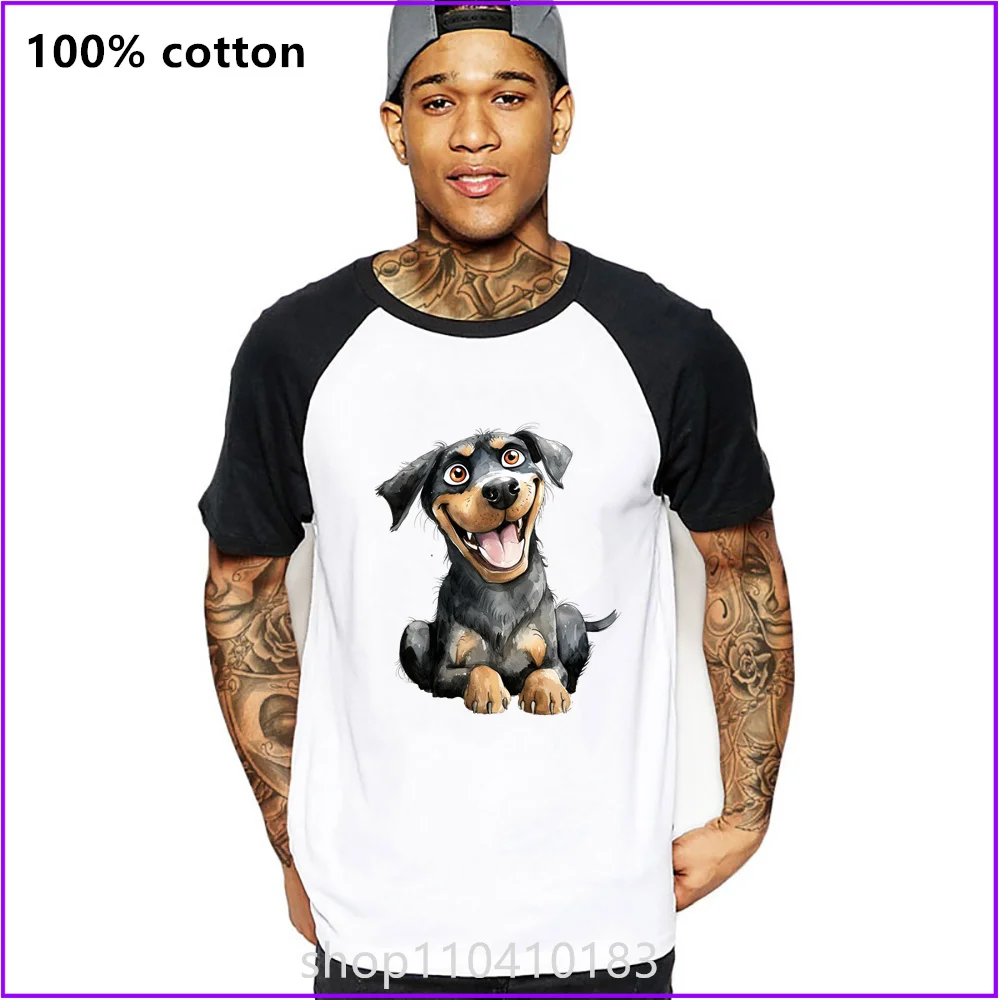 Camisetas Rottweiler Cute Dog Sja169 para hombres y mujeres, camiseta de compresión de manga larga, Logo en blanco, gráfico negro Vintage