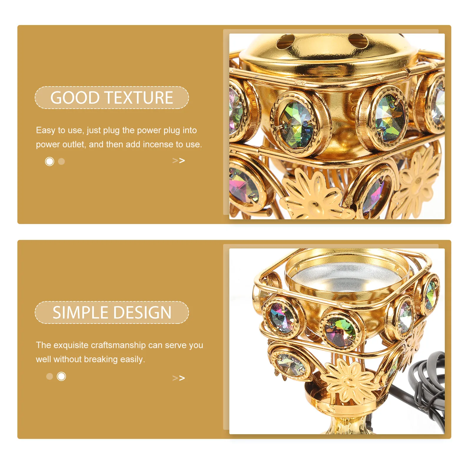 

Plug In Incense Burner Electric Censer Home Decor Retro Decorative Burner For Relaxing Spa Use Eu Plug