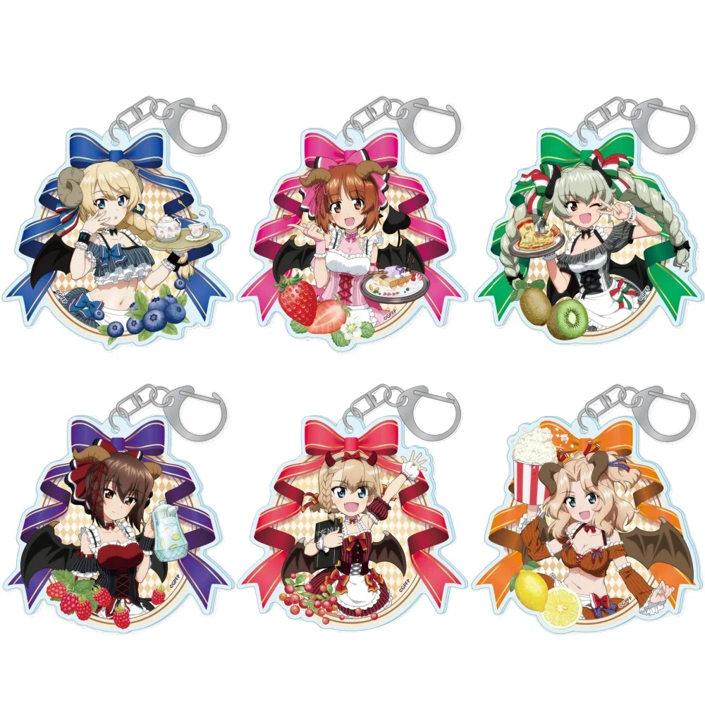 Loen Anime periférico tienda niñas y Panzer Final Nishizumi Maho Miho Darjeeling Kei Anchovy acrílico llavero colgante ornamento