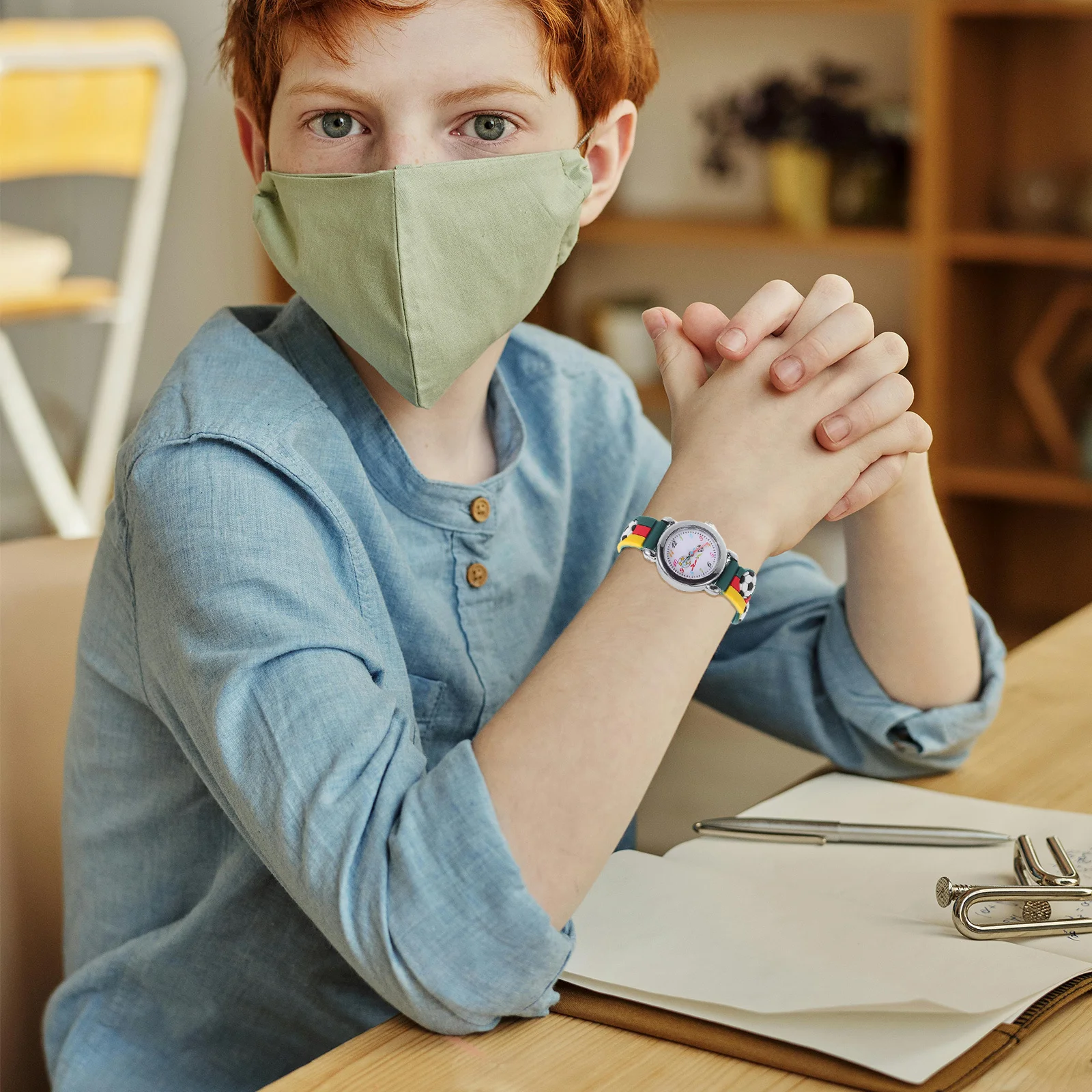 ساعة كارتون لكرة القدم ثلاثية الأبعاد من السيليكون الناعم كوارتز ساعة اليد أداة تعليمية للتعلم والأنشطة الخارجية #3