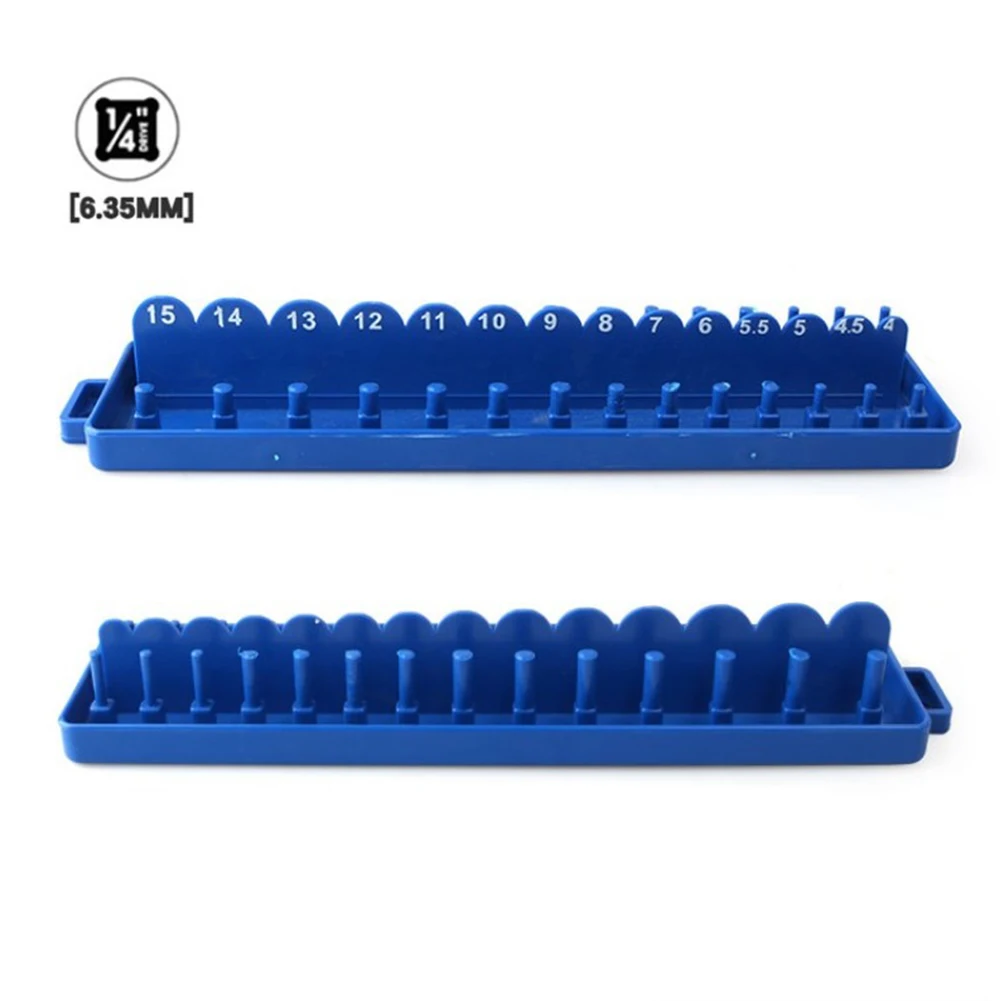 Socket Holder Tray Rack 1/4 Metric Blue High Quality Plastic Storage Organizer For Garage And Workshop Tool Accessories