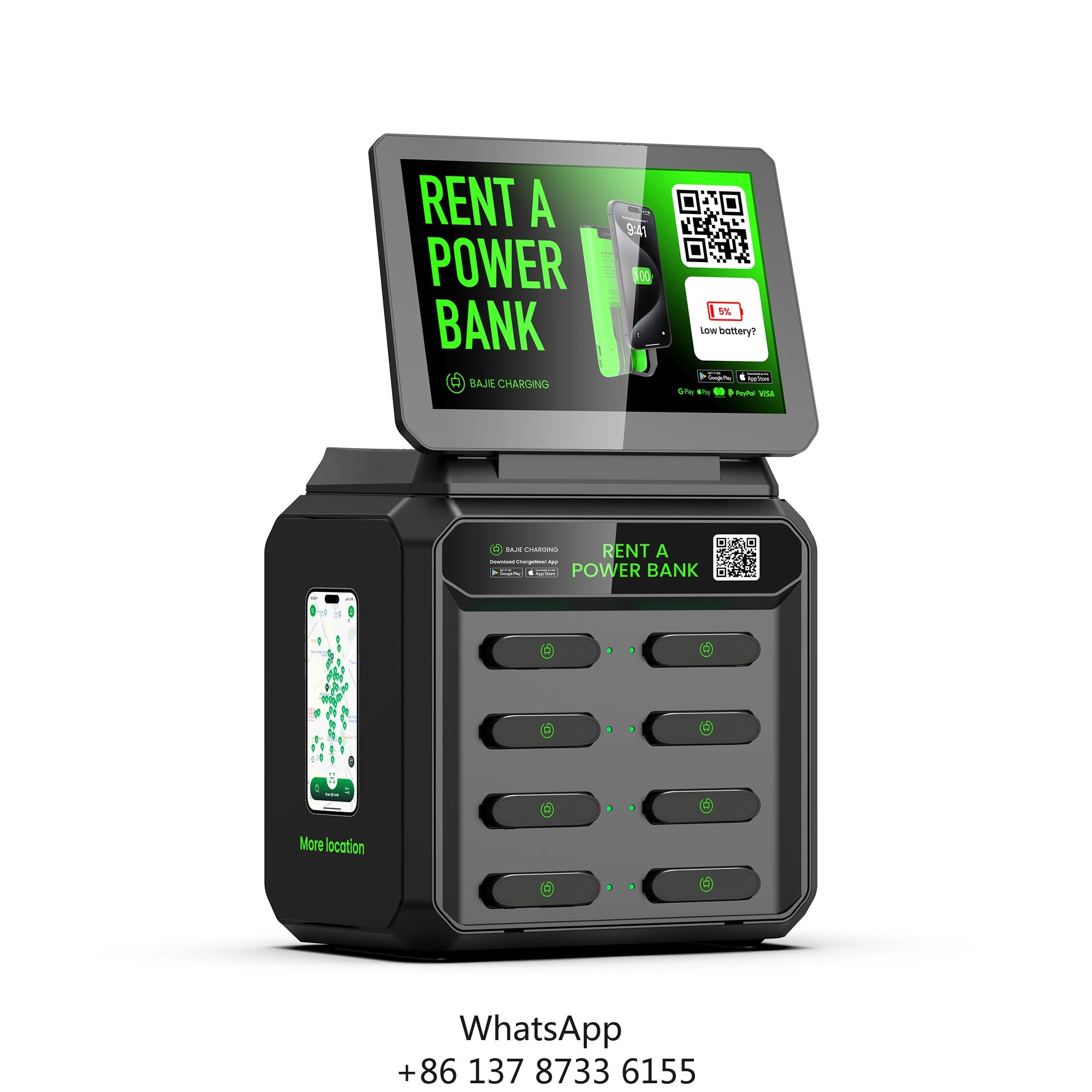 2025 New Trending Products Mobile Phone Charger Kiosk Most Popular 8 Ports Rental Shared Power Bank Station