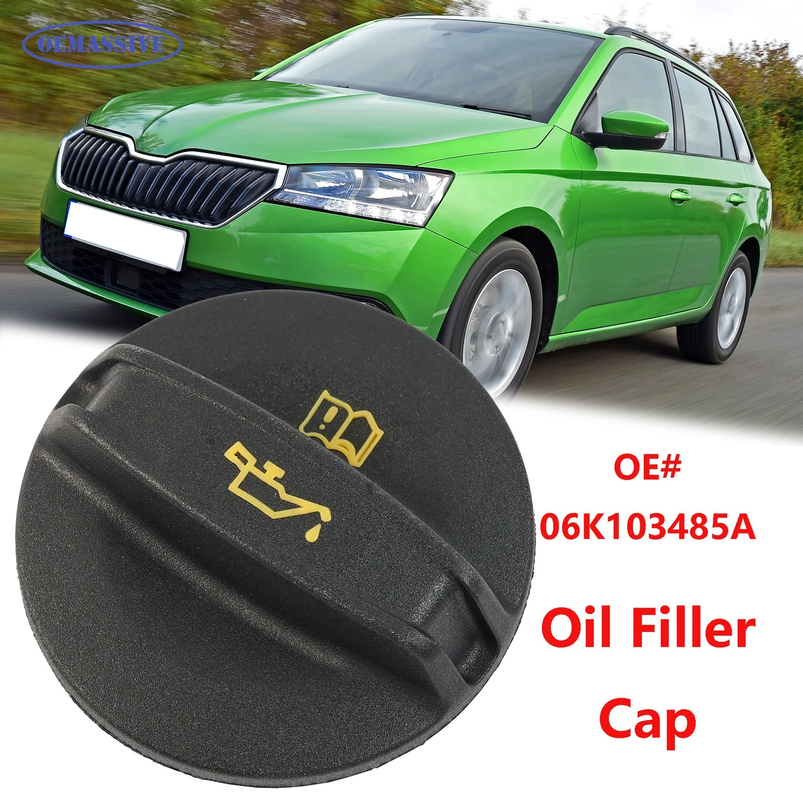 1X For Skoda Fabia Octavia Rapid Superb Yeti 1.6 1.8 2.0 Petrol / TDI Engine Oil Filler Cap Tank Cap Cover Plastic 06K103485A