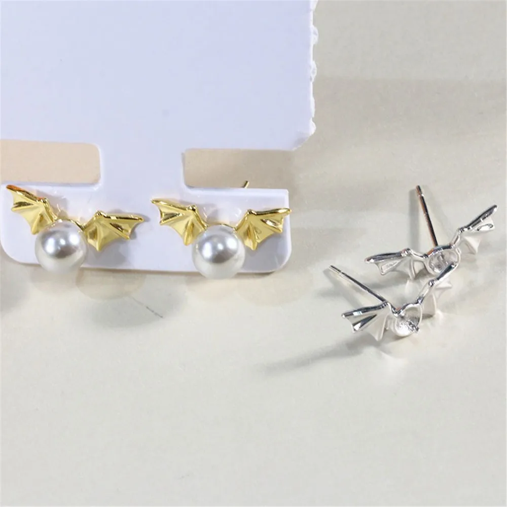 

S925 Sterling Silver Pearl Earring Settings DIY Jewelry Making Supplies Blank Earring Posts for Handcrafted Accessories No Pearl