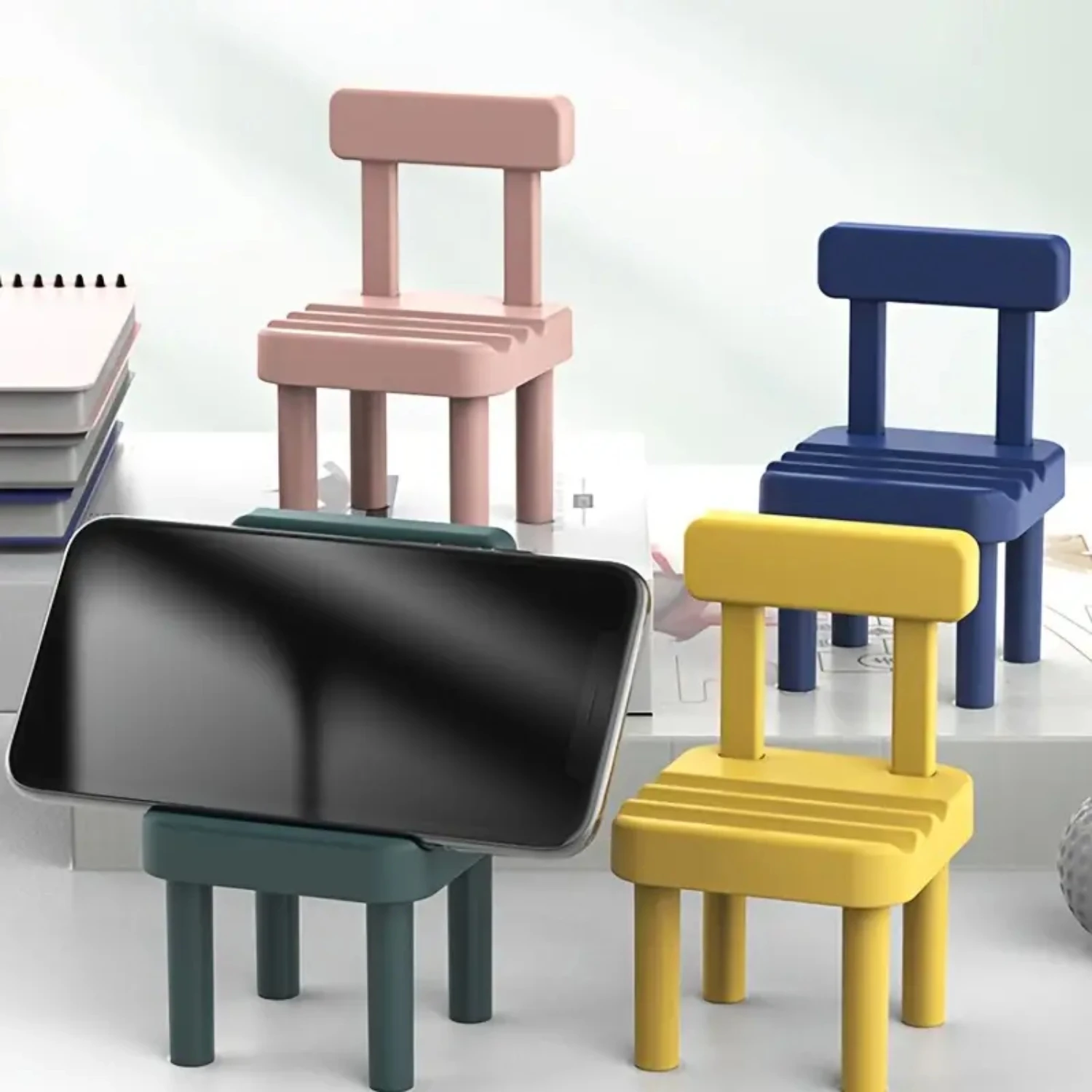 Cellphone Stand Fine Workmanship Desktop Decor Miniatures Cute Chair Mobile Phone Holder For Home,Office,6 Colors Available
