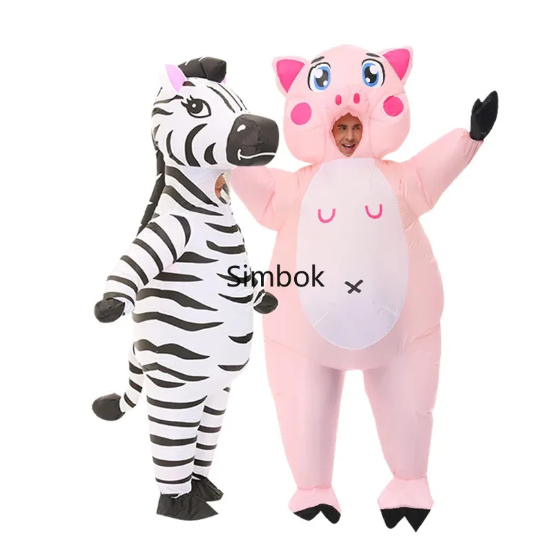 

Zebra Inflatable Costume, Pink Pig, Halloween Carnival, Friend Party Cosplay, Stage Catwalk Party, Holiday Gift, Farm Cow