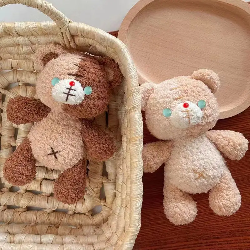 Handmade Crochet for knitting Patchwork Bear Hook Needles Knitted amigurumi Plush Little Bear Materials Pack For Children Gifts