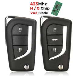 jingyuqin 2/3 Buttons For Toyota Carrolla AYGO Verso Avensis Citroen C1 Peugeot 108 Filp Remote Car Key Fob 433MHz H/G Chip