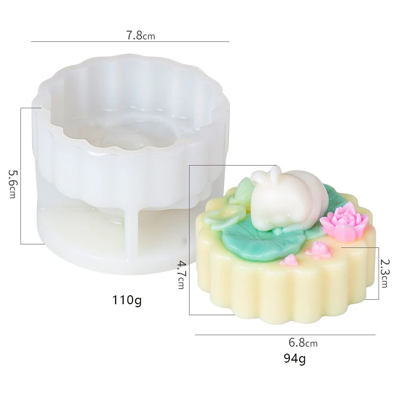 Rabbit Lotus Flower Soap Silicone Mold DIY Mousse Cake Dessert Mooncake Pudding Baking Mould Aromatherapy Soap Candle Mold